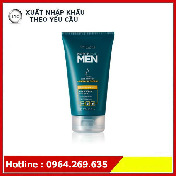 North for Men Recharge Face Wash & Scrub