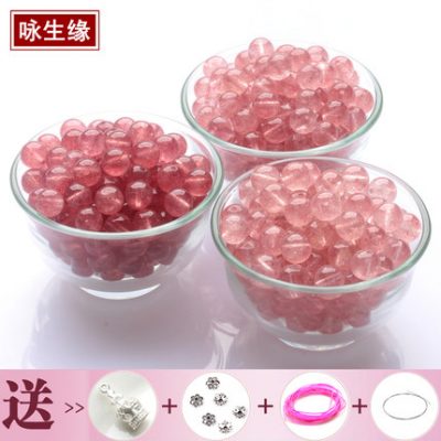 生 strawberry quả dâu tây pha lê tự nhiên hạt pha lê vòng cổ DIY phụ kiện trang sức bán thành phẩm bột pha lê bán buôn