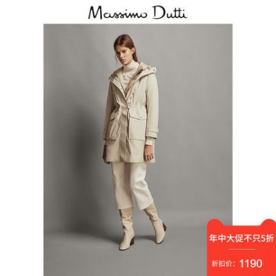Mùa xuân và mùa hè lớn Massimo Dutti của phụ nữ có thể tháo rời áo khoác nữ áo khoác dài trùm đầu mùa đông 04457575712