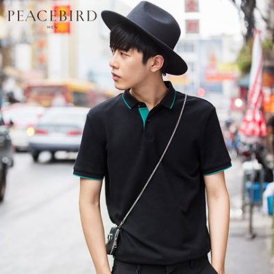 Áo thun nam hòa bình cho nam ngắn tay 2019 Mùa hè mới Cotton tinh khiết Màu ve áo Casual Port Wind Polo Áo sơ mi nam