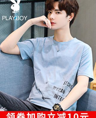 Playboy flagship nam ngắn tay thương hiệu áo thun thủy thủ lỏng 2019 hè mới xu hướng quần áo cotton