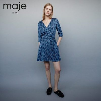 Maje2019 mùa xuân và mùa hè mới của phụ nữ váy in hình học retro retro E19REANNY