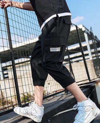 2019 nam mới Hàn Quốc dụng cụ giản dị quần xu hướng quần short quần lỏng thủy triều thương hiệu quần harem thể thao