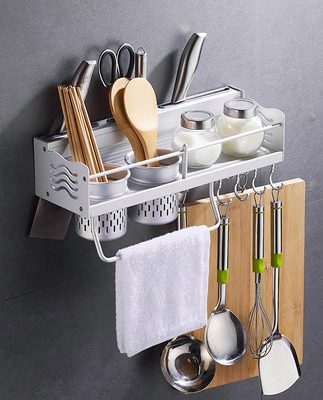 Giá lưu trữ nhà bếp giá miễn phí đấm tường treo hương vị kệ dao giữ nhà bếp cung cấp nhỏ cửa hàng bách hóa
