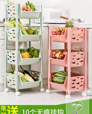Kệ bếp sàn nhiều tầng cung cấp không gian thiết bị gia dụng nhỏ cửa hàng bách hóa trái cây giỏ rau giỏ kệ