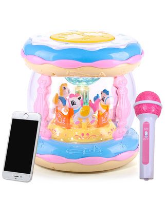 Trống cho bé nghe nhạc trống trẻ em vỗ trống có thể sạc lại giáo dục sớm câu đố 1 năm 0-6-12 tháng Đồ chơi trẻ em 3