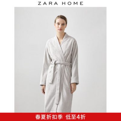 Zara Home áo choàng cotton dài tay màu xám bơi spa tắm nhà cung cấp nữ 42450514811
