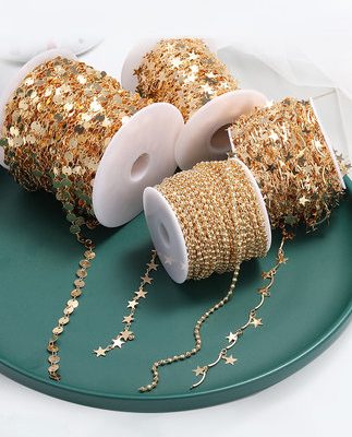 Mạ vàng chuỗi màu vàng tự làm tai trang sức handmade bông tai vòng cổ dài vòng tay bông tai phụ kiện tua