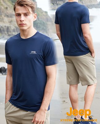Xe jeep mùa hè quần áo nhanh khô nam thể thao ngoài trời thấm mồ hôi kích thước lớn cotton ngắn tay lỏng lẻo cổ tròn nhanh khô áo thun nam