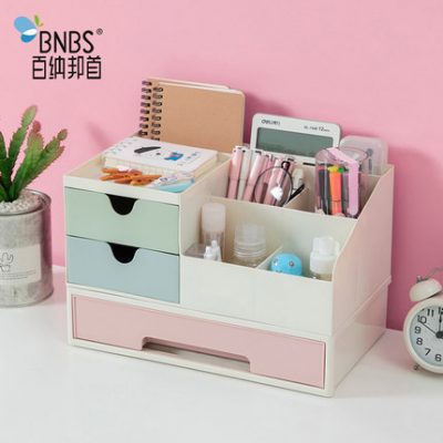Đa chức năng giữ bút thời trang sáng tạo sinh viên nhỏ cô gái trái tim trang trí máy tính để bàn trang điểm văn phòng phẩm bàn chải trang điểm lưu trữ hộp