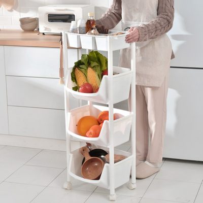 Lưu trữ nhà bếp, kệ trái cây và rau, sàn, lưu trữ nhiều lớp, giỏ, giỏ, vật tư, cửa hàng bách hóa nhỏ
