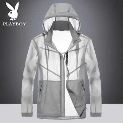 Quần áo chống nắng Playboy quần áo nam mùa hè da mỏng quần áo ngoài trời thể thao thanh niên áo khoác nam trùm đầu quần áo chống nắng
