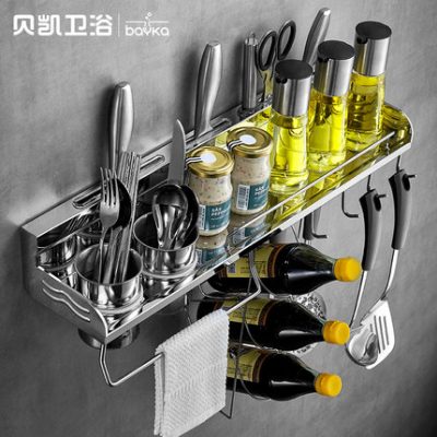 Giá treo tường nhà bếp bằng thép không gỉ 304 dao giữ đồ dùng nhà bếp dụng cụ lưu trữ bộ phận nhà bếp lưu trữ gia vị