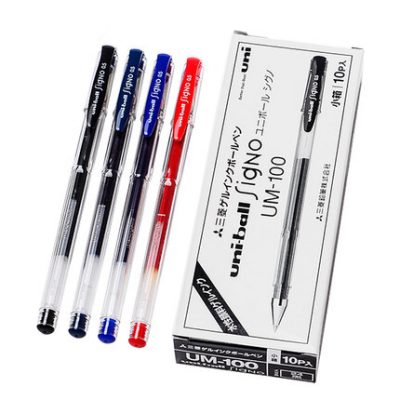 Nhật Bản nguyên bản uni Mitsubishi UM-100 gel bút UM100 Bút bút đa năng 0,5mm hộp màu đỏ xanh đen chữ ký nước sinh viên viết bài kiểm tra văn phòng phẩm