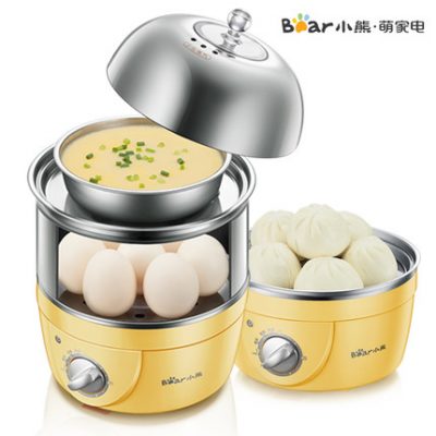 Trứng điện mới đa chức năng đôi nhỏ inox hấp trứng đường trái tim trứng gấu điện chính thức cửa hàng