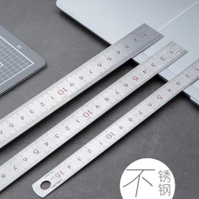 Thước kẻ bằng thép không gỉ hiệu quả 15/20/30 / 50 cm Thước kẻ sinh viên văn phòng phẩm Thước thép dày quy tắc dài bằng thép không gỉ thước kẻ công cụ vẽ kỹ thuật vẽ sinh viên đại học
