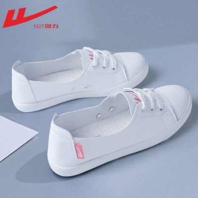 Kéo lại giày nữ 2019 mùa hè miệng nông lưới trắng giày đỏ Giày nữ hoang dã Giày nữ phẳng thoáng khí Giày trắng giản dị