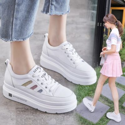 Giày trắng nữ tăng 2019 hè mới hoang dã dày đáy mùa hè giày đế mềm lưới giày thủy triều thoáng khí