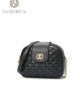 Túi da nữ 2019 mới dung lượng lớn đơn giản hoang dã mùa hè hình thoi chuỗi đen vai nhỏ ba lô