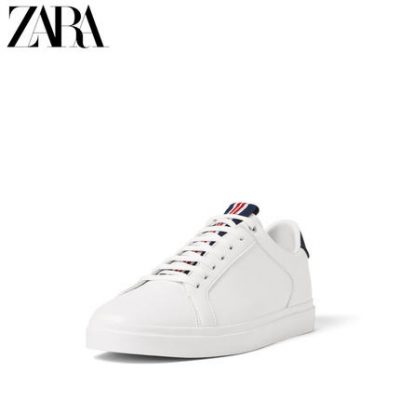 ZARA giày nam mới màu trắng vành đai giữa giày thể thao giày thủy triều giày trắng 12223002001