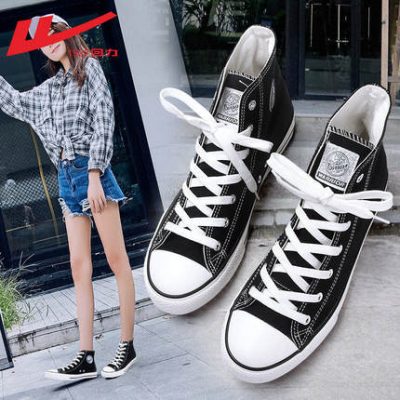 Kéo lại giày nữ giày vải cao nữ Giày nữ mới Hàn Quốc 2019 giày thủy triều mùa hè retro Hồng Kông hương vị giày nữ