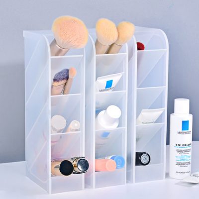 Chéo bút giữ nữ ins Bắc Âu trong suốt lưu trữ máy tính để bàn bốn lưới thời trang sáng tạo dễ thương trẻ em tiểu học bút thùng bàn chải trang điểm acrylic công suất lớn tải bút lưu trữ văn phòng phẩm