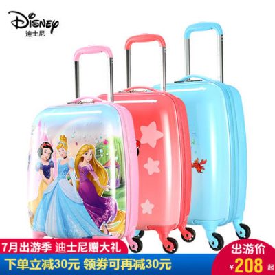 Trường hợp xe đẩy trẻ em Disney nữ hoạt hình công chúa vali trẻ em hộp du lịch phổ quát khóa bánh xe 20 inch