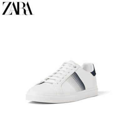 Giày thể thao nam ZARA mới có đường chéo màu trắng giày thể thao nhỏ màu trắng giày thủy triều 12203002001