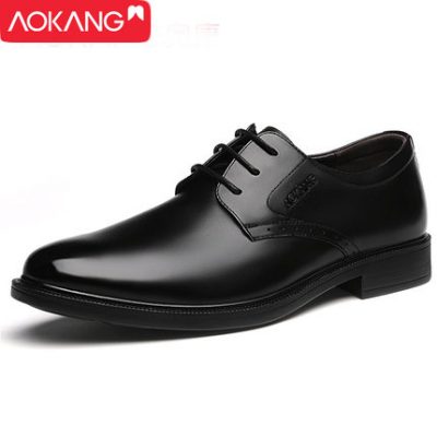 Giày da nam Aokang Giày nam mùa hè mới cho nam ăn mặc giản dị Giày da thoáng khí Kinh doanh Anh phiên bản Hàn Quốc
