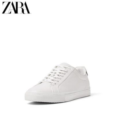 Giày thể thao nam ZARA mới màu trắng da bò da thể thao Giày thủy triều nhỏ giày trắng 12229002001