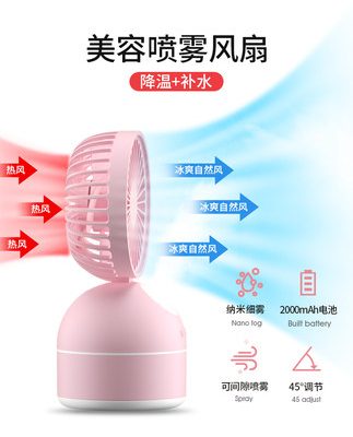 Máy làm lạnh phun đơn giản F4 Quạt nhỏ USB có máy tạo độ ẩm câm để bàn văn phòng máy điều hòa không khí mini sinh viên ký túc xá hydrating cầm tay có thể sạc lại với cùng một mạng đỏ