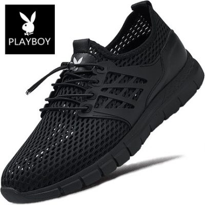 Giày nam Playboy mùa hè thoáng khí giày lưới nam thể thao và giải trí lưới đen rỗng 2019 mới chạy