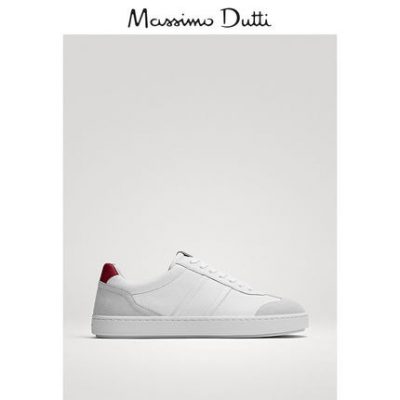 Mùa xuân và mùa hè lớn Giày nam Massimo Dutti khâu đế cao su trắng đế giày 14151022001