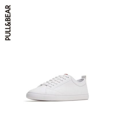 PULL & BEAR Giày thể thao đế cao su trắng cơ bản cho nam chính hãng Giày trắng nam 13253012