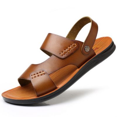 Dép nam triều 2019 mới hè bãi biển mềm mại ngoài trời giản dị mặc ngoài trời dép da chống trượt dép nam mùa hè