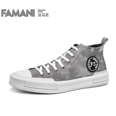 Giày nam Famani mùa thu 2019 mới giày vải cao cho giày nam Giày thủy triều phiên bản Hàn Quốc của giày hoang dã nam