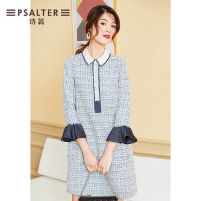 Bóng thơ thiếu nhi mùa thu 2019 khí chất mới nhỏ hương gió tweed xù lông tay áo