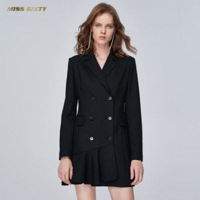 Hoa hậu mùa thu mới phổ biến của mùa thu Sixty2019 là váy ngắn dáng lưới mỏng tay dài màu đen