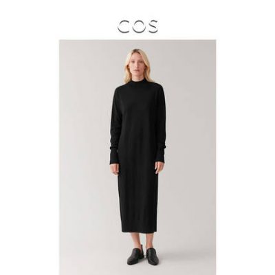 Váy len nữ merino dài màu đen 2019 sản phẩm mới mùa thu 0780533301
