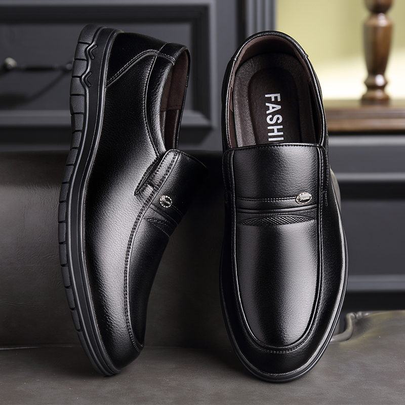 Giày nam Aokang màu đen giày da công sở mềm mại, giày đế mềm, thoáng mát cho người trung niên và người cao tuổi. (3)