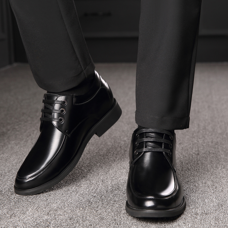 Giày nam Aokang mùa đông Giày cao gót 6cm cộng với váy nhung kinh doanh giày da nam cao cấp giày da nam (2)