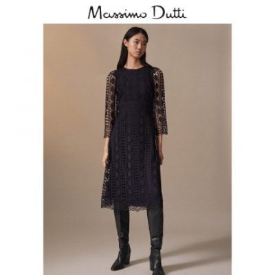 Váy ren lồi Massimo Dutti dành cho nữ giới hạn năm mới 06640501462