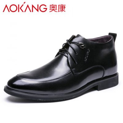 Aokang cotton nam mùa đông giày nam mới kinh doanh cộng với giày nhung ấm áp cho nam giày cao cấp
