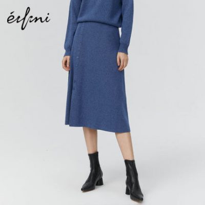 [Giống như trung tâm mua sắm] Evelyn 2019 New Winter Winter Winter Váy eo cao A-line Váy 1AA440331