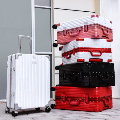 Hành lý phổ biến bánh xe đẩy trường hợp nữ khung nhôm vali nam in mật khẩu hộp 20 inch 24 inch da hộp 26 inch