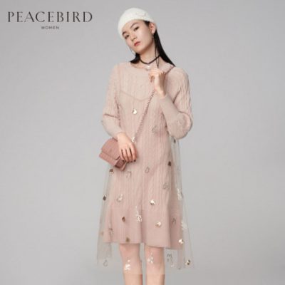 [Giống như trung tâm mua sắm] Trang phục mùa đông của Phụ nữ Hòa bình 2019 Trang phục hai mảnh thời trang mới A1FA94299