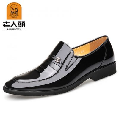 Old man giày da đầu nam da mùa thu và mùa đông Hàn Quốc kinh doanh giày nam cộng với nhung thanh niên Anh giày cưới nhọn