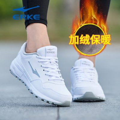 Giày nữ Hongxing Erke mùa đông mới 2019 cộng với giày thể thao nhung nữ ngôi sao đỏ Erke sinh viên giày chạy bộ thông thường
