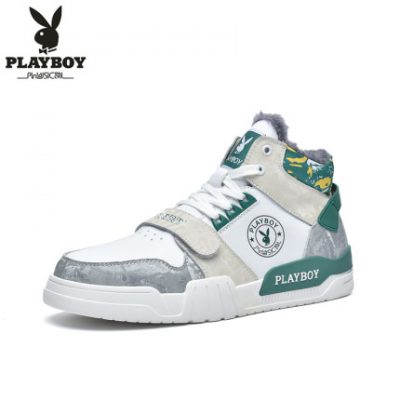 Giày nam Playboy mùa đông giày thể thao mới Giày nam giản dị cộng với giày nhung cotton ấm áp Giày nam mùa đông
