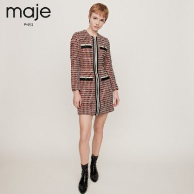 maje2019 New Winter Women Tweed Vòng cổ dài Tay áo nhỏ Nước hoa MFPRO00648